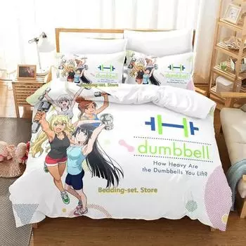 How heavy are the dumbbells you lift Bedding Set Single Twin Full Queen King Size Bed Set Adult Kid Bedroom Duvetcover Set Anime 70x133cm 2pcs