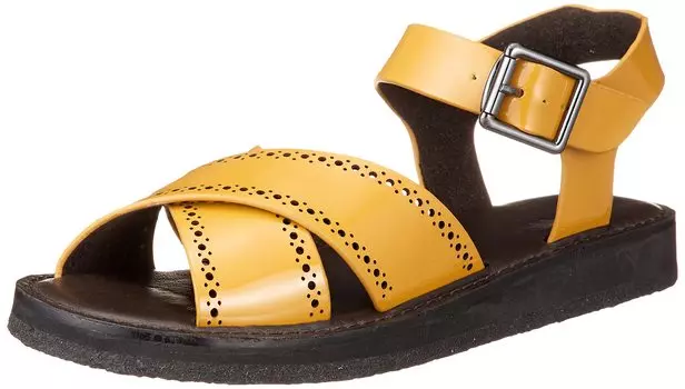 Howell Cross Belt Flat Sandals 2639 Brown Enamel cm E [Margaret Idea] Women s 24.0