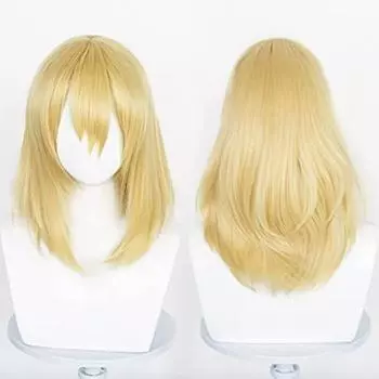 Howl Cosplay Wig Golden Hair Heat Resistant Synthetic Hair Wigs One Size