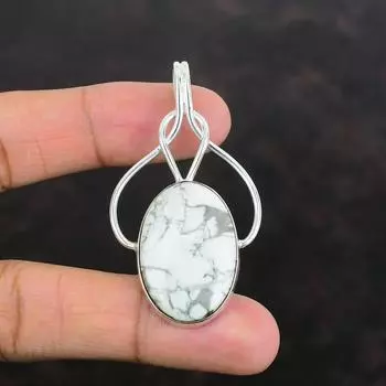 Howlite Pendant Top Quality Gemstone Pendant Handmade Jewelry 925 Sterling Silver Pendant Howlite Jewelry Anniversary Gifts Designer Pendant