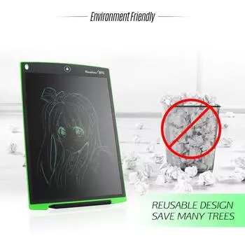 HowShow H12 12-дюймовый ЖК-цифровой планшет для рисования, блокноты для рукописного ввода, портативный электронный графический Bo чёрный