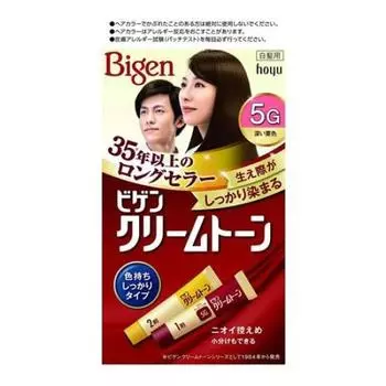 Hoyu Bigen Cream Tone 5G каштановый 1-й агент 40 г 2-й агент 40 г x 5 штук (глубокий цвет) + [квази-наркотик]