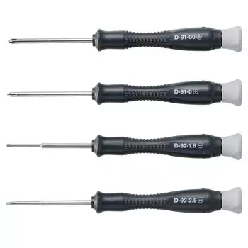 HOZAN ESD precision screwdriver quick turning and fine adjustment possible with light force set, 4-piece set, anti-static screwdriver, D-912