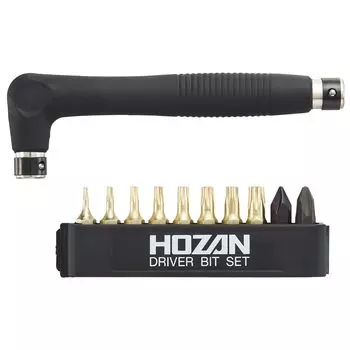 HOZAN Hex Lobe Wrench Set with 10 Compatible with Bits, Star-shaped Driver, Tamper-proof Screws, W-81