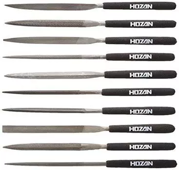 Hozan K-215 File Set, 10 Pieces, Suitable for Various Situations, Round