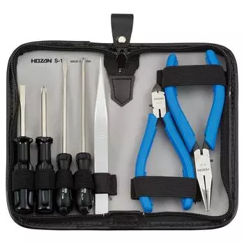 HOZAN Tool Set Set includes 7 items Ideal for tools Compact size that fits in a drawer Dimensions 153W x 82H x 25Dmm in-vehicle S-1