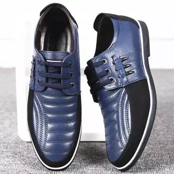 HPIOPL 4018 spring men s shoes casual shoes trendy lace-up mens shoes size 46 38 синий