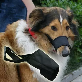 HQ-Store регулируемая дышащая защитная маска для рта и морды для собак и щенков, маска против укуса коры Size 1 чёрный