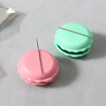 Хранение игл Магнитная игольница Игольница в форме макарон Держатель для булавок Игольница Шитье розовый