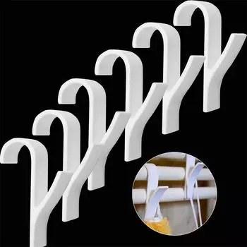 Хранение Кухонные Стеллажи Крючок Одежда Дом и Украшения Прозрачные Зажимы Для Поручней Вешалки Белый Радиатор Полотенце 2/4/6/10 Шт. 2 Pcs белый