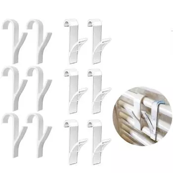 Хранение Кухонные Стеллажи Крючок Одежда Дом и Украшения Прозрачные Зажимы Для Поручней Вешалки Белый Радиатор Полотенце 2/4/6/10 Шт. 2 Pcs белый
