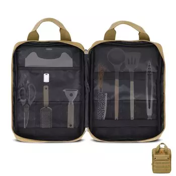 Хранение походной посуды Большое хранилище для столовых приборов Открывается Кулинарный инструмент Кухонная утварь Хранение плиты Открытый походный гриль Сумка, Вместимость, Сумка, Боковая,