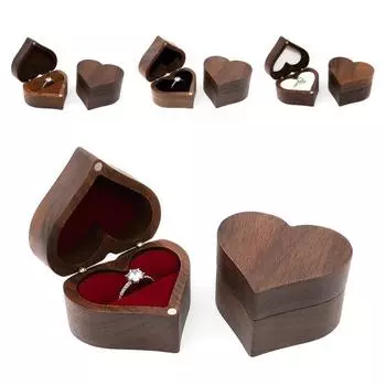 Хранение предметов, устойчивый к царапинам, полезный ящик для хранения ювелирных изделий с гладкими краями, чехол-органайзер для колец, свадебные подарки, держатель для обручального кольца коричневый
