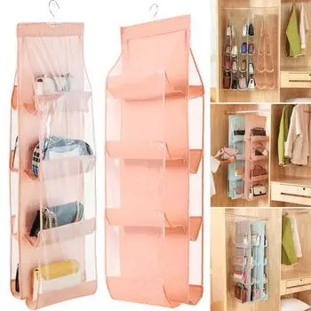 Хранение с вешалкой. Практичная 3/4-слойная складная сумка-кошелек. Подвесной органайзер для шкафа. Сумка для хранения в шкафу. Four Layer серый