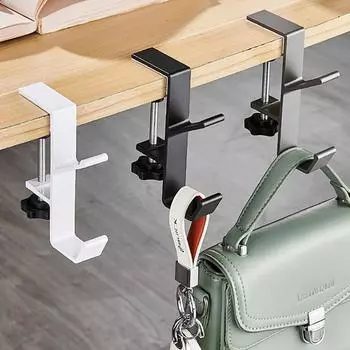 Хранение сумок Инструмент для хранения в шкафу Многофункциональная вешалка для одежды Бесследная вешалка для сумок Дверца для шляп Неперфорированный крючок для подвешивания чёрный