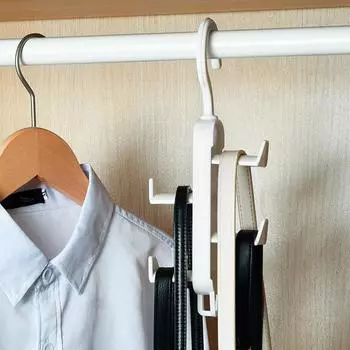 Хранение сумок Инструмент для хранения в шкафу Многофункциональная вешалка для одежды Бесследная вешалка для сумок Дверца для шляп Неперфорированный крючок для подвешивания белый