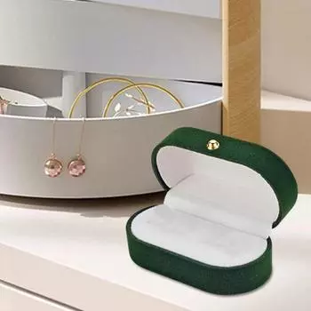Хранение ювелирных изделий, однотонный стильный мягкий трогательный держатель для хранения свадебных серег, кольцо, чехол зелёный