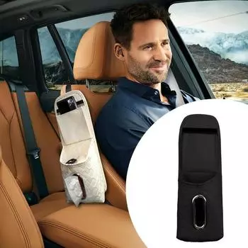 Хранение в автомобильном сиденье, автомобильный боковой карман для мусора, многофункциональный автомобильный держатель для салфеток, автомобильный боковой органайзер для сиденья, сумка для чёрный