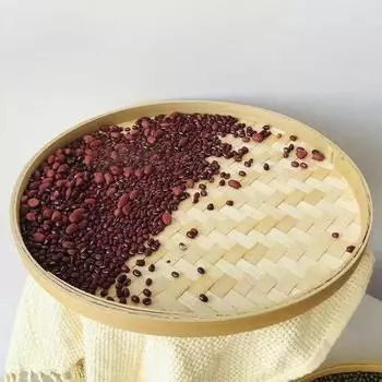 Хранение в домашних условиях Натуральная бамбуковая корзина для хлеба ручной работы Бамбуковый плетеный совок 22cm