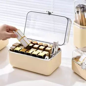 Хранение в пылезащитной коробке. Дизайн отсека. Акриловая косметическая крышка. Эффективный компактный органайзер для хранения. D