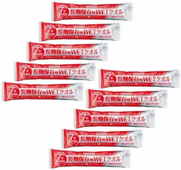 Хранение вещей для предотвращения стихийных бедствий WET 58 см x набор из 10 предметов, долгосрочное полотенце, 23,5 см, безалкогольная формула, тип, белый