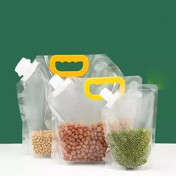 Хранение зерновых Портативный пищевой мешок с насадками 10 шт. Мешки для упаковки риса Сумка для хранения зерна 13.9*20cm