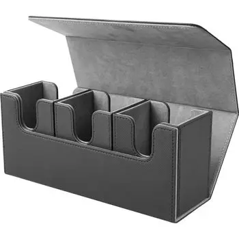 Хранилище коллекционных карточек Athvcht Deck вмещает 300 больших коллекционных карточек Pokeka Deck 3. Магнитная коллекционная карта, совместимая со всеми коллекционными карточными играми. чёрный