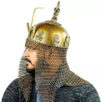 Хранить средневековый османский исламский шлем с кольчугой 18 GA Steel