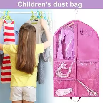 Храните одежду 3 прозрачных кармана на молнии практичная сложенная детская танцевальная юбка мешок для пыли сумка для одежды темно-фиолетового