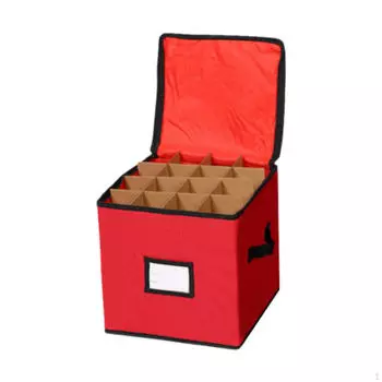 Хранитель для рождественских шаров с двумя молниями, органайзер для 64 рождественских украшений красный