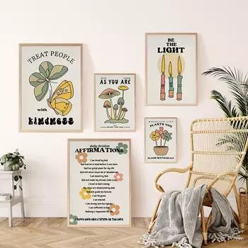 Христианская цитата настенное искусство ретро цветочный принт розовый вдохновляющая эстетическая бабочка холст картина детская комната домашний декор картинки 21x30cm No Framed