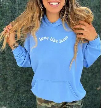 Христианская толстовка с капюшоном с изображением Иисуса Христианская одежда Модная толстовка с капюшоном Христианская толстовка Христианский подарок Христианская одежда Христианская S S серый