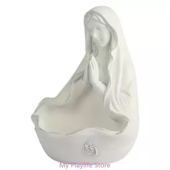 Христианская вера, центральные украшения, женская скульптура из смолы, статуэтка с чашей, религиозная статуэтка леди, украшение для домашнего декора белый