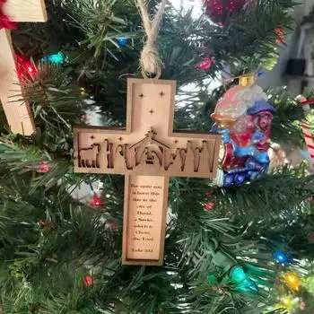 Христианские рождественские украшения Деревянная рождественская елка Религиозные украшения Верные библейские стихи украшения A