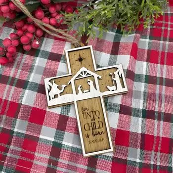 Христианские рождественские украшения Деревянная рождественская елка Религиозные украшения Верные библейские стихи Украшения Христианские подарки