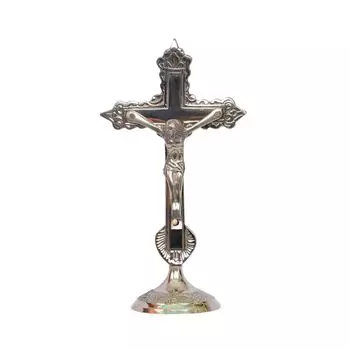 Христианский крест, статуя Иисуса Христа в античной отделке - латунный крест Иисуса Христа, настольный экспонат, креативная латунная статуя Господа Иисуса Христа, Святого Креста