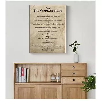 Христианский постер, винтажный настенный художественный холст, картина, античный библейский стих, картина, декор для фермерского дома, Исход 20, принт, десять заповедей 21cm30cm NoFrame