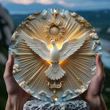 Христос Дух Голубь настенное искусство алюминиевый металлический логотип с эффектом 3D рельефа китайское настенное украшение многоцелевое 8x8 дюймов чёрный