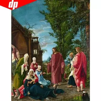 Христос прощается со своей матерью Алмазная вышивка крестиком круглые алмазные наборы живопись 20X30