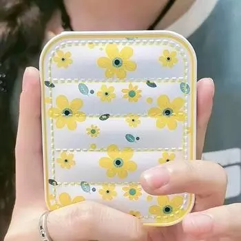 Хризантема откидное складное зеркало для макияжа портативное карманное зеркало женское прямоугольное косметическое зеркало для макияжа с расческой