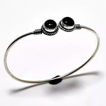 Хром-диопсид драгоценный камень 925 посеребренный ювелирный браслет ручной работы ювелирный браслет-манжета