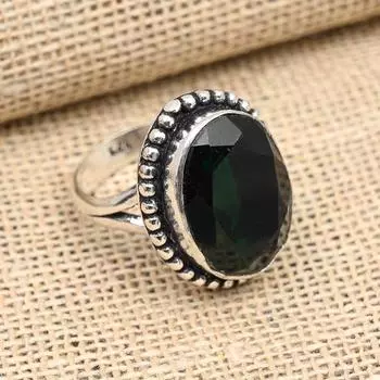 Хром-диопсид-драгоценный камень, ювелирные изделия ручной работы, кольцо из стерлингового серебра 925 пробы для женщин 4 зелёный