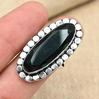 Хром-диопсид твердого стерлингового серебра 925 пробы ювелирные изделия ручной работы женское кольцо 4 зелёный