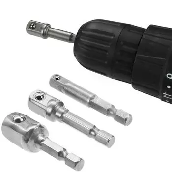 Хром-ванадиевая сталь, адаптер для шестигранного хвостовика на 1/4 , 3/8 , 1/2 , удлинитель, набор шестигранных бит, электроинструменты, плотно новейший