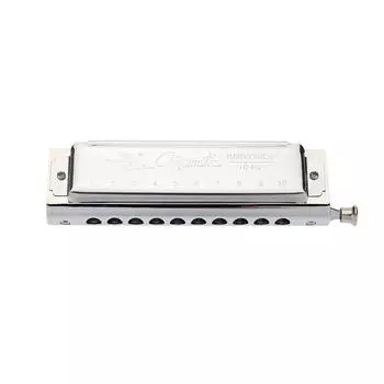 Хроматическая губная гармошка, 10 отверстий, 40 тонов, тон C, серебро, в изысканной коробке