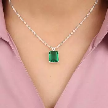 Хромдиопсид Драгоценный камень 925 Стерлинговое серебро Ювелирная подвеска 0,69 Свадебный подарок PP-58-8