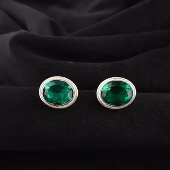 Хромдиопсид Драгоценный камень 925 Стерлинговое серебро Ювелирные изделия Ручной работы Серьги-пусеты 0,5 EE-178-2