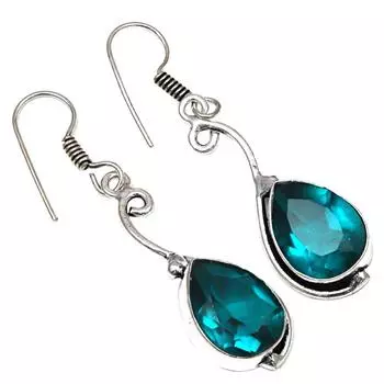 Хромдиопсид драгоценный камень ручной работы подарок для нее серебряные ювелирные серьги 1,5