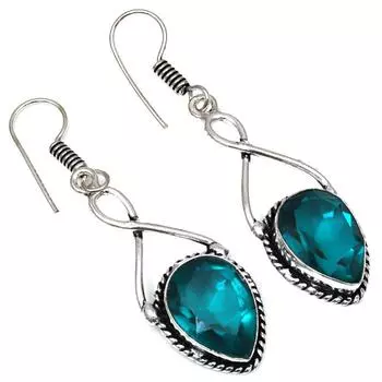 Хромдиопсид драгоценный камень ручной работы подарок для нее серебряные ювелирные серьги 1,5