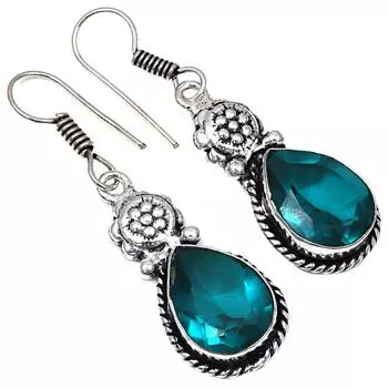 Хромдиопсид драгоценный камень ручной работы подарок для нее серебряные ювелирные серьги 1,5